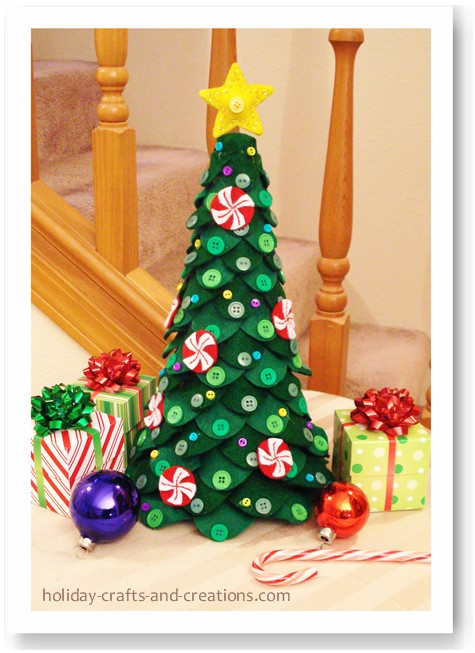 Homemade Centerpieces Felt Christmas Tree Centerpiece