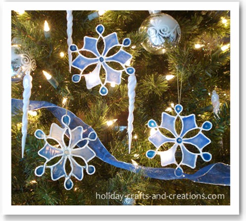 Easy on Materials For Easy To Make Christmas Ornaments Stained Glue Snowflake