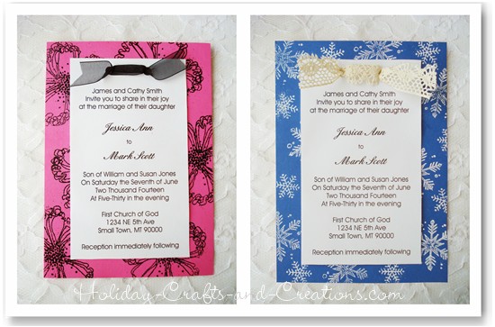 homemade wedding invitation ideas