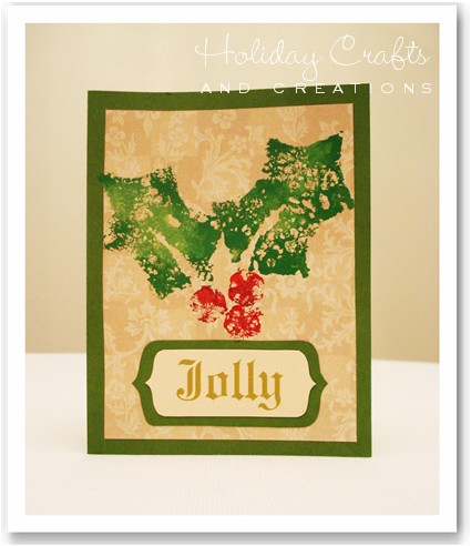 Christmas Card Ideas on Handmade Christmas Card Ideas  Sponge Stamped Holly