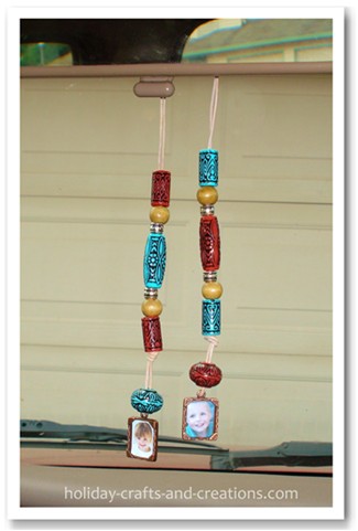 Homemade Fathers Day Gifts Beaded Rear View Mirror Charm