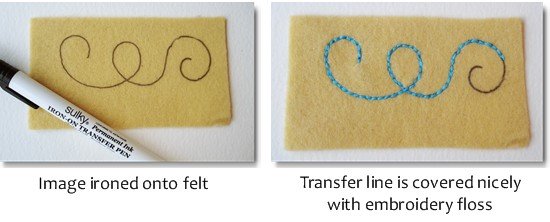 transfer designs onto felt